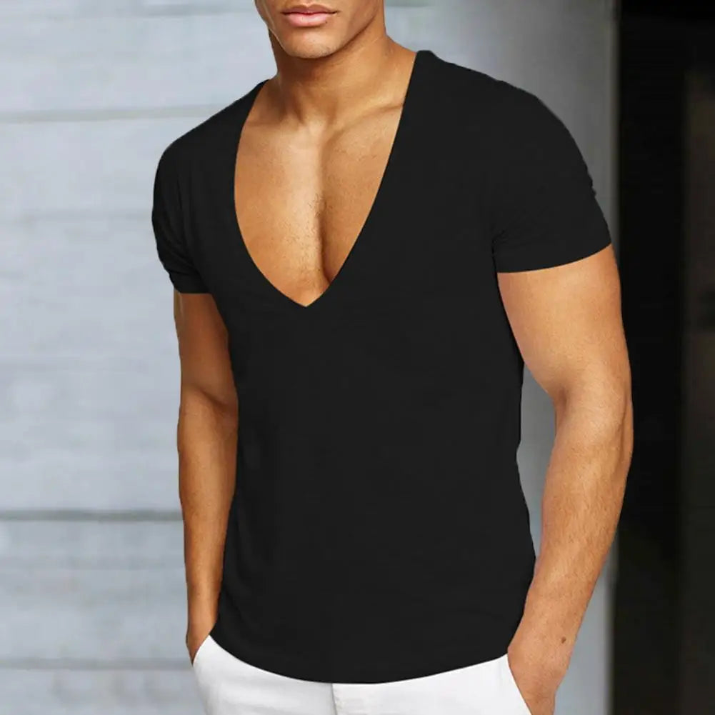 Pulôver Slim Fit Deep V Neck Masculino